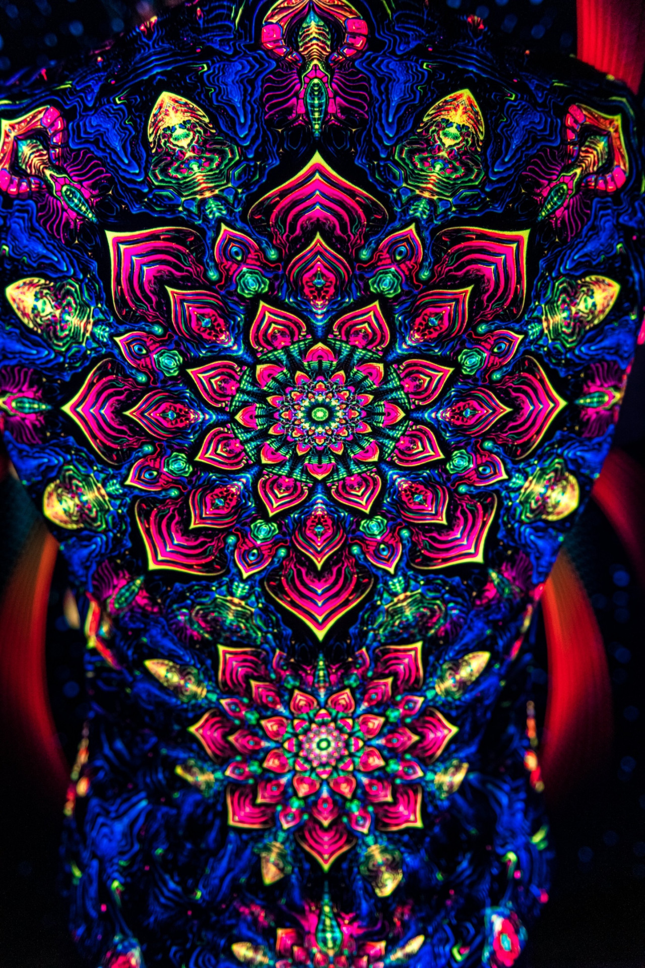 Black t-shirt Impressive Awakening, UV rave outfit, full print - Image 4