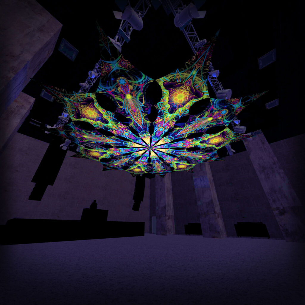 Reincarnation 2 – Adept&Leaf – Psychedelic UV-Reactive Canopy – 12 petals set