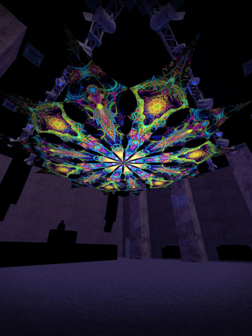 Reincarnation 2 – Adept&Leaf – Psychedelic UV-Reactive Canopy – 12 petals set - Image 5