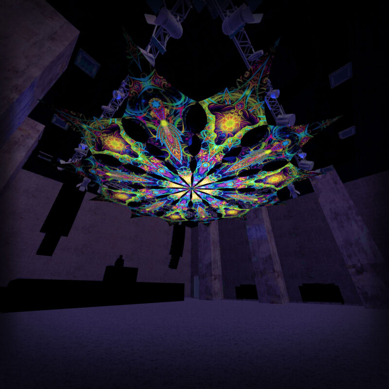 Reincarnation 2 – Adept&Leaf – Psychedelic UV-Reactive Canopy – 12 petals set - Image 5