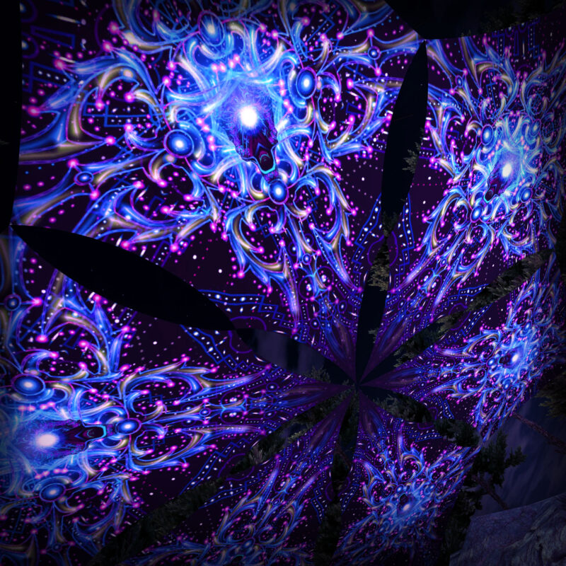 Enlightenment – Hexagram – DM02 – UV-Canopy – Psychedelic Party Decoration - Image 3
