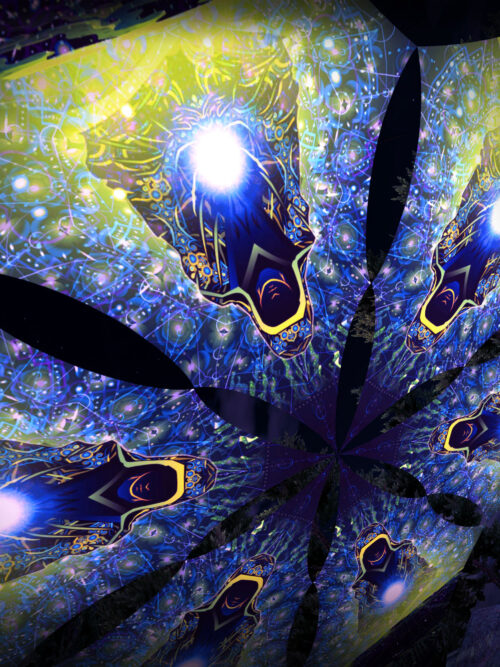 Enlightenment – Hexagram – DM02 – UV-Canopy – Psychedelic Party Decoration - Image 3