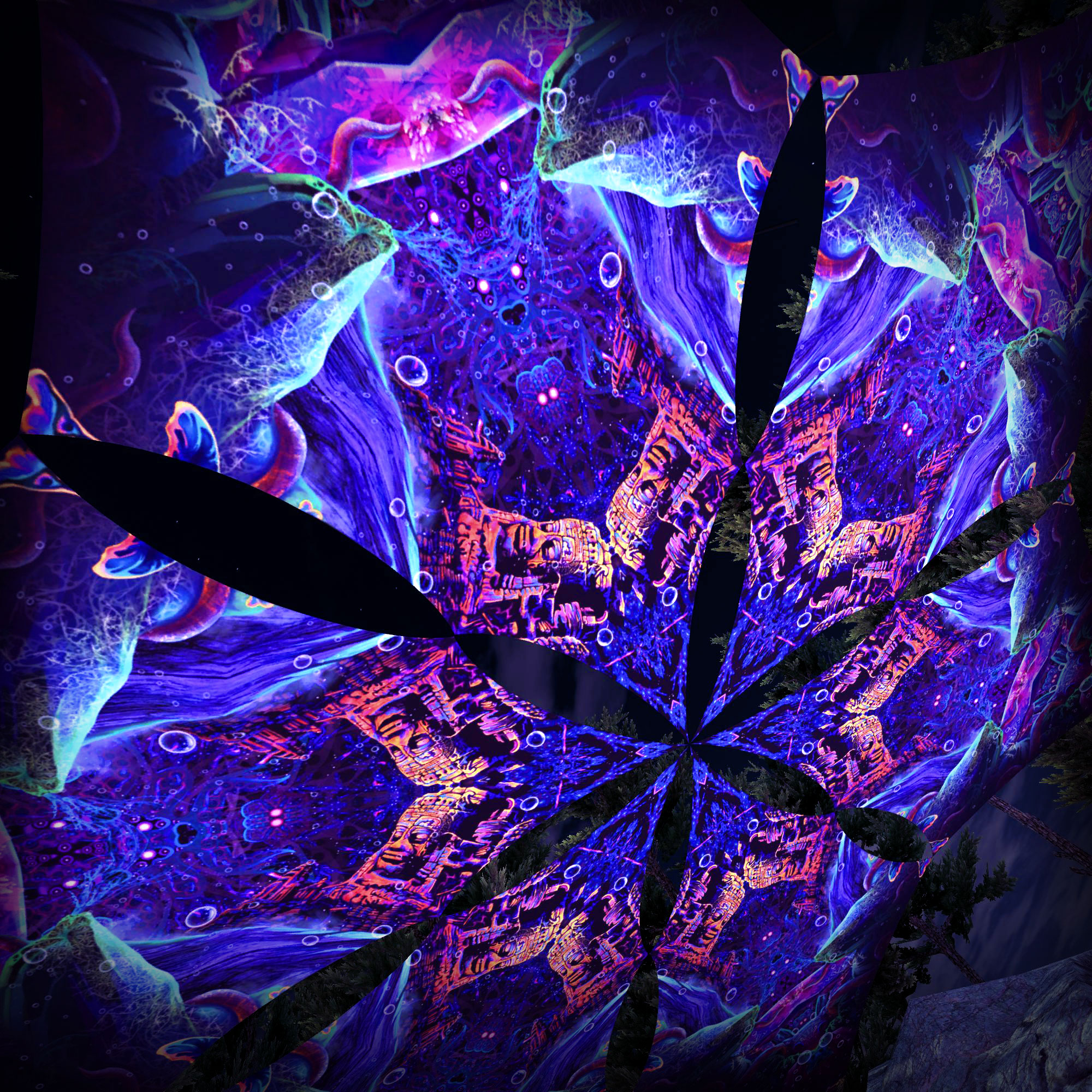 Epic Underwater Kingdom – Hexagram – EUK-DM02 – UV-Canopy – Psychedelic Party Decoration - Image 4