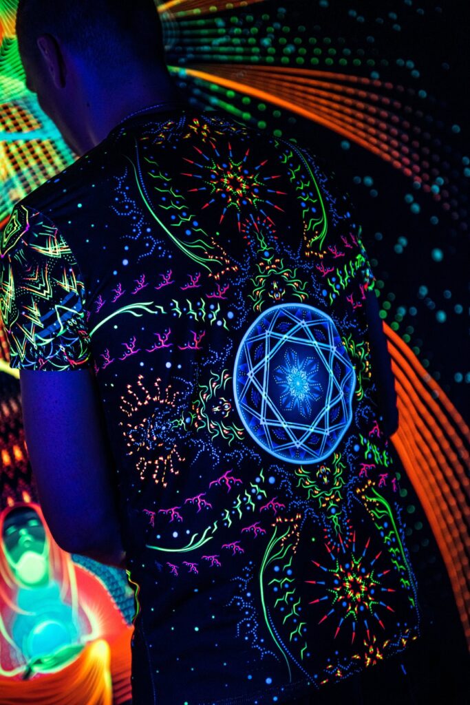 Psychedelic Rave Clothing Master of Portals, UV Active Festival Outfit, Full Print