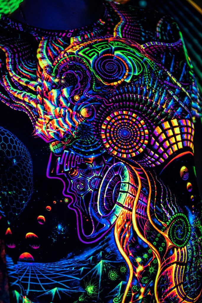 UV Rave Clothing Fluororunner, Festival Outfit, Psychedelic Full Print