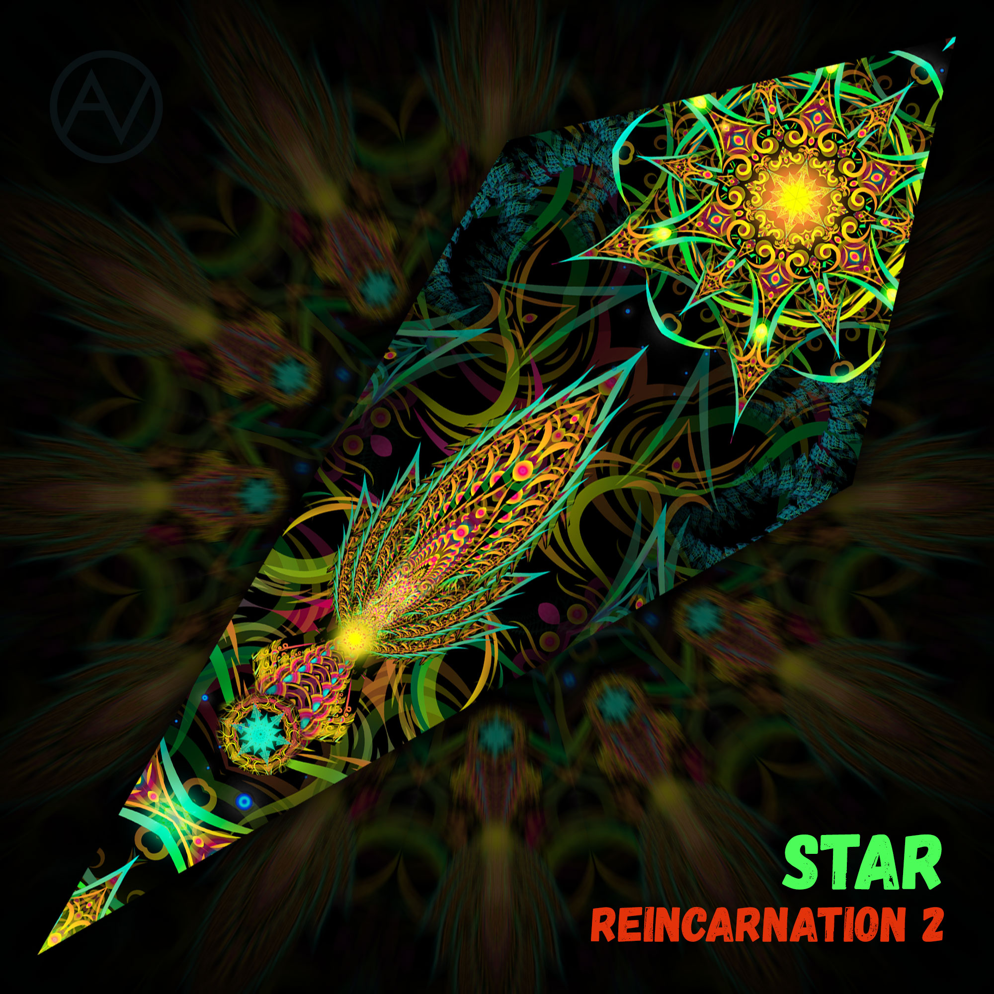 Reincarnation 2 – Leaf&Star – Psychedelic UV-Reactive Canopy – 12 petals set - Image 5