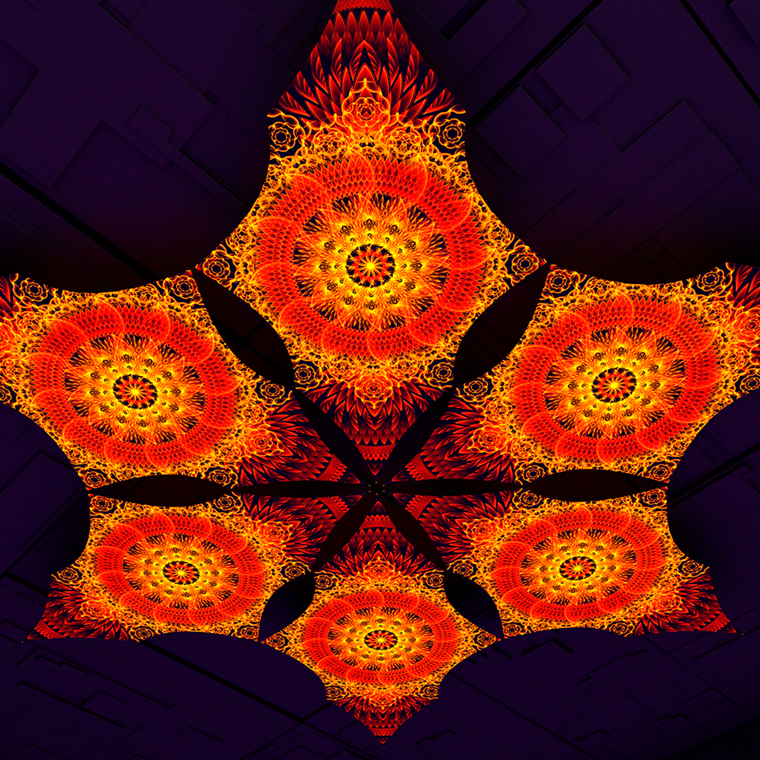 Agni – Hexagram – AG-DM01 – UV-Canopy – Psychedelic Party Decoration - Image 2