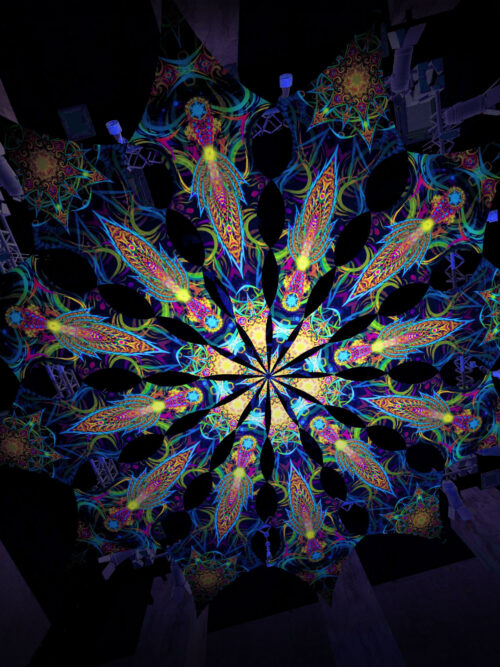 Reincarnation 2 – Leaf&Star – Psychedelic UV-Reactive Canopy – 12 petals set - Image 2