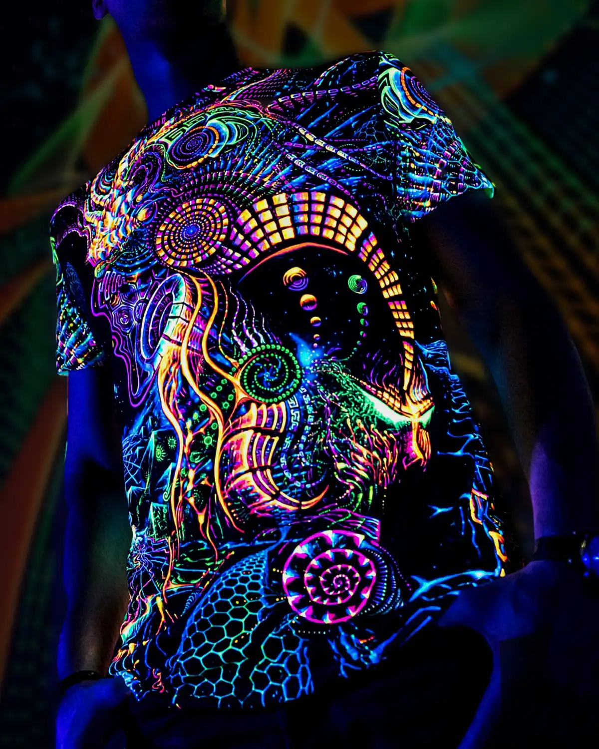 UV Rave Clothing Fluororunner, Festival Outfit, Psychedelic Full Print