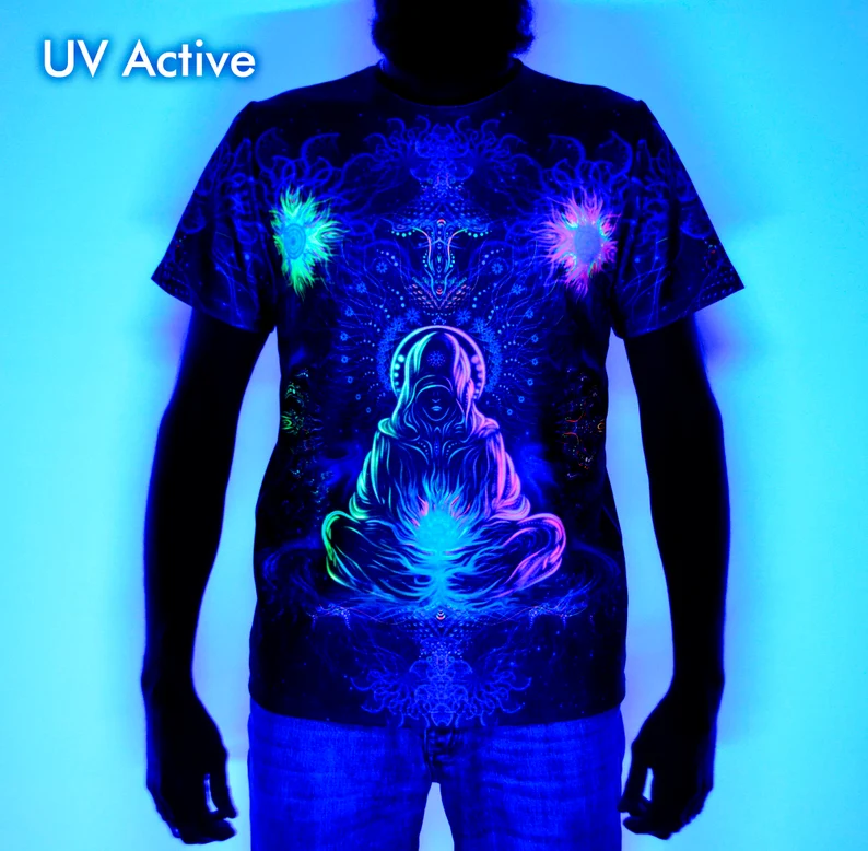 Psychedelic Festival Outfit Adept, UV Rave T-Shirt