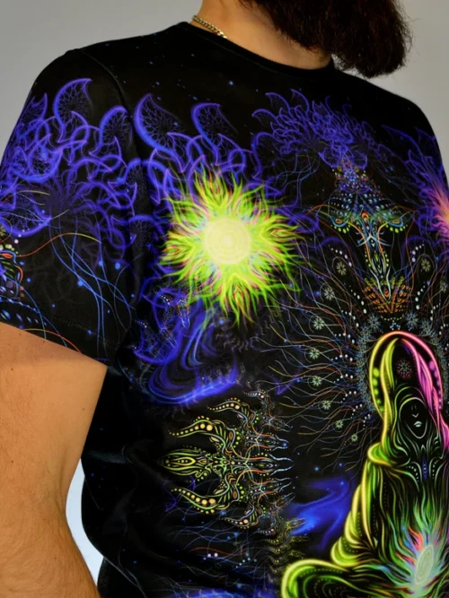 Psychedelic Festival Outfit Adept, UV Rave T-Shirt - Image 3