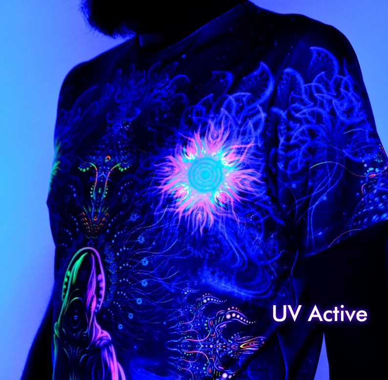 Psychedelic Festival Outfit Adept, UV Rave T-Shirt