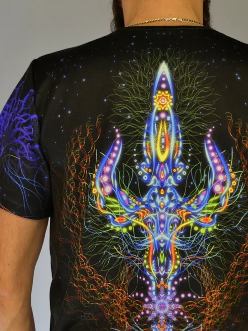 Psychedelic Festival Outfit Adept, UV Rave T-Shirt - Image 5