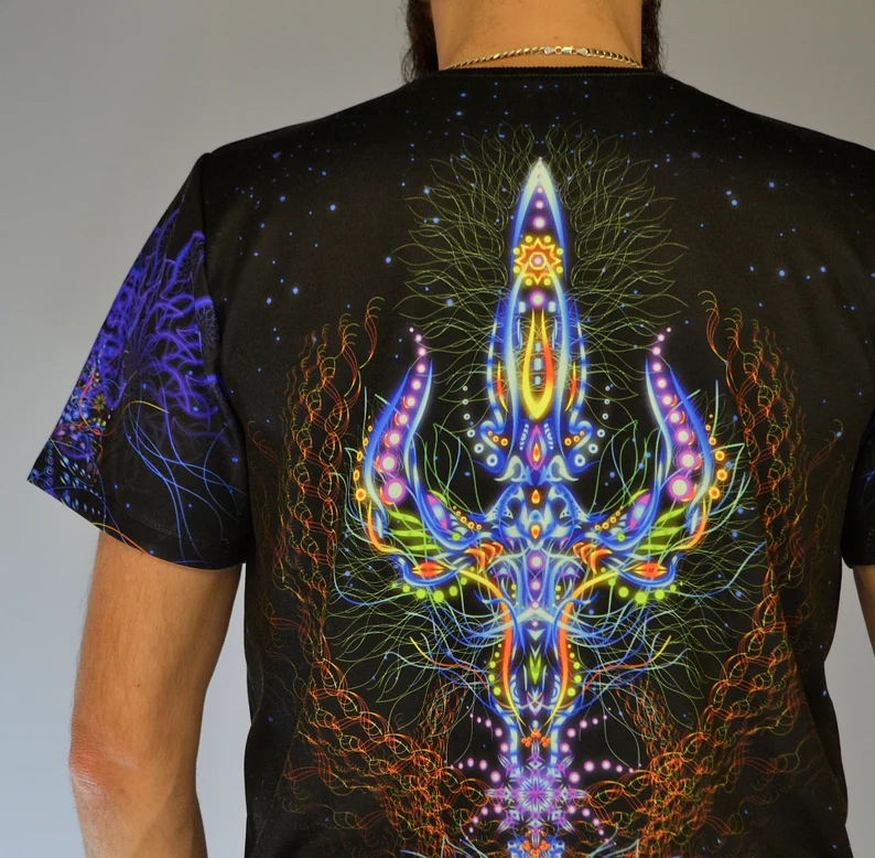 Psychedelic Festival Outfit Adept, UV Rave T-Shirt