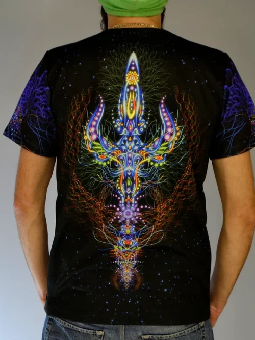 Psychedelic Festival Outfit Adept, UV Rave T-Shirt - Image 7