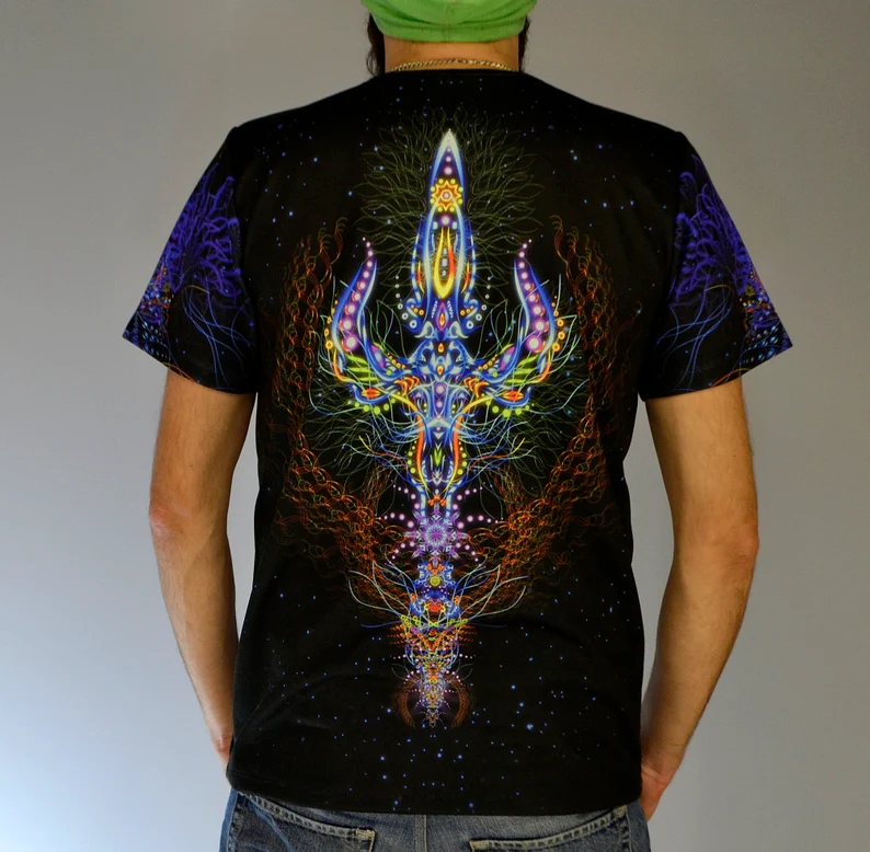 Psychedelic Festival Outfit Adept, UV Rave T-Shirt