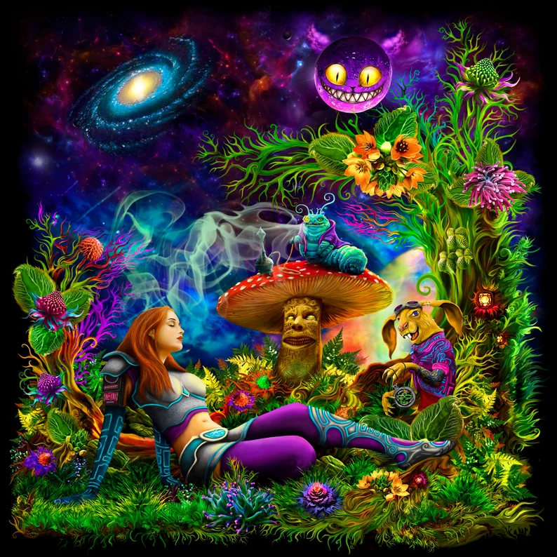 Alice in a psychedelic wonderland