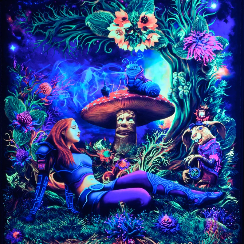 Alice in a psychedelic wonderland