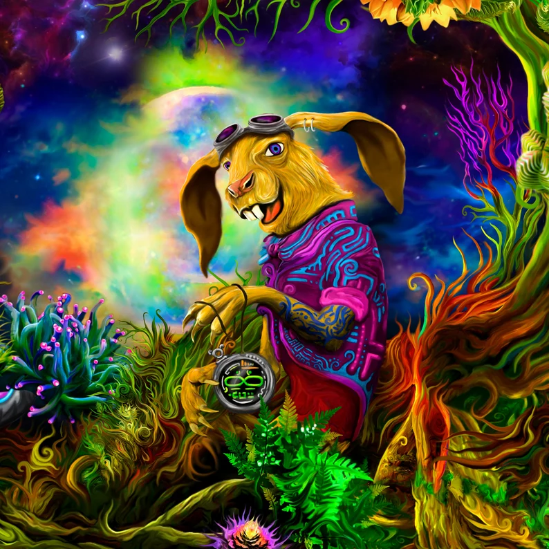 Alice in a psychedelic wonderland