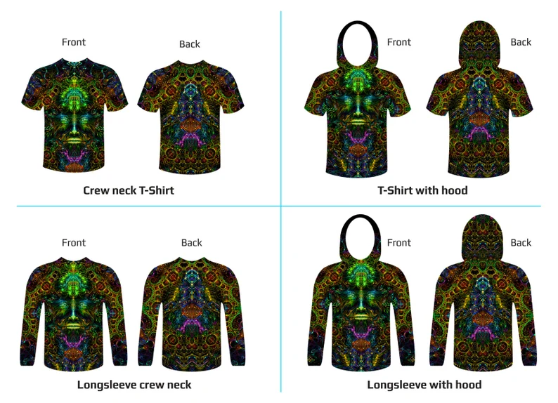 Psychedelic UV Clothing Consciousness of the Universe, Rave Outfit, Full Print Festival T-Shirt