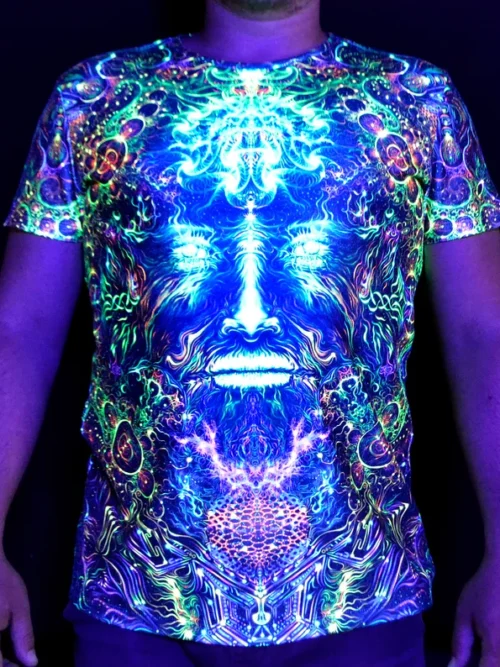 Psychedelic UV Clothing Consciousness of the Universe, Rave Outfit, Full Print Festival T-Shirt - Image 7