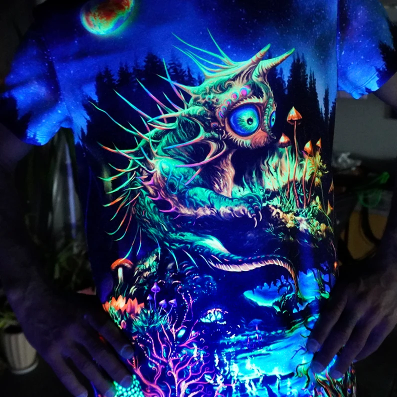 Outfit for Raves Dracat Cat, Full Print UV Festival Clothing