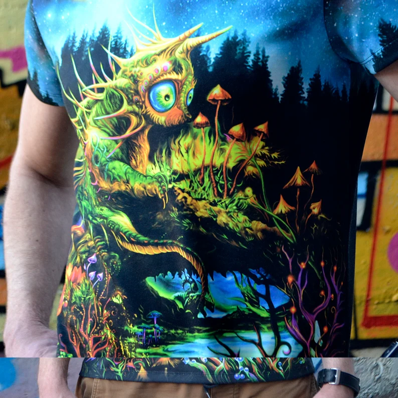 Outfit for Raves Dracat Cat, Full Print UV Festival Clothing