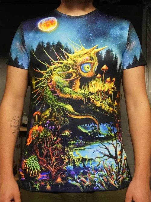 Outfit for Raves Dracat Cat, Full Print UV Festival Clothing - Image 7