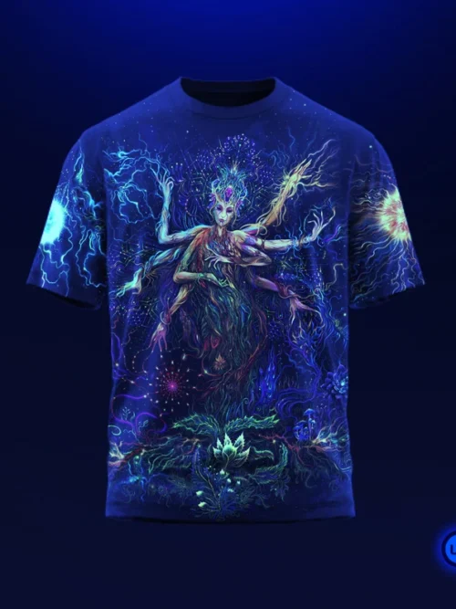 UV Rave Outfit Mavka, Psychedelic Festival Clothing, Full Print - Image 2