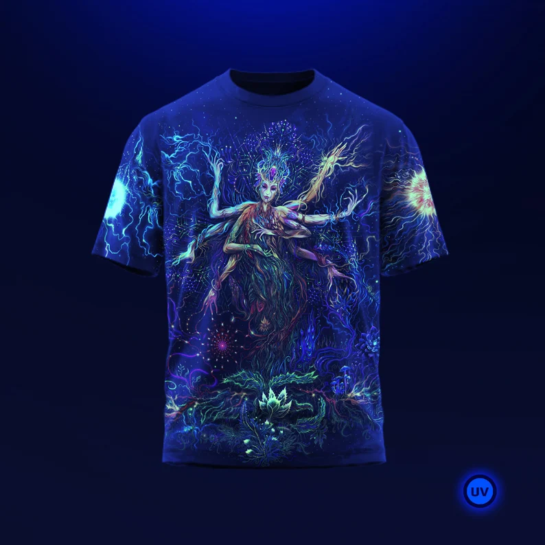UV Rave Outfit Mavka, Psychedelic Festival Clothing, Full Print