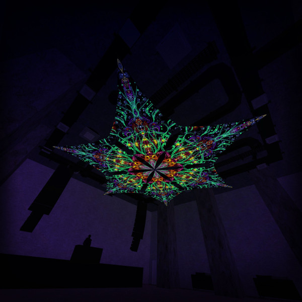 Reincarnation – Hexagram – AG-DM01 – UV-Canopy – Psychedelic Party Decoration