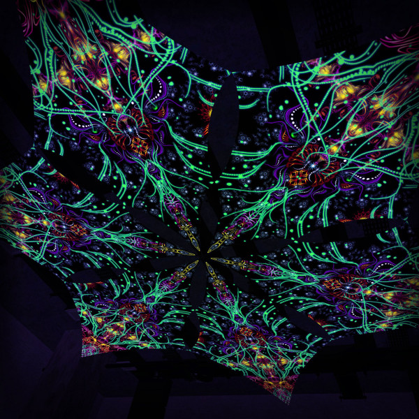 Reincarnation – Hexagram – AG-DM01 – UV-Canopy – Psychedelic Party Decoration