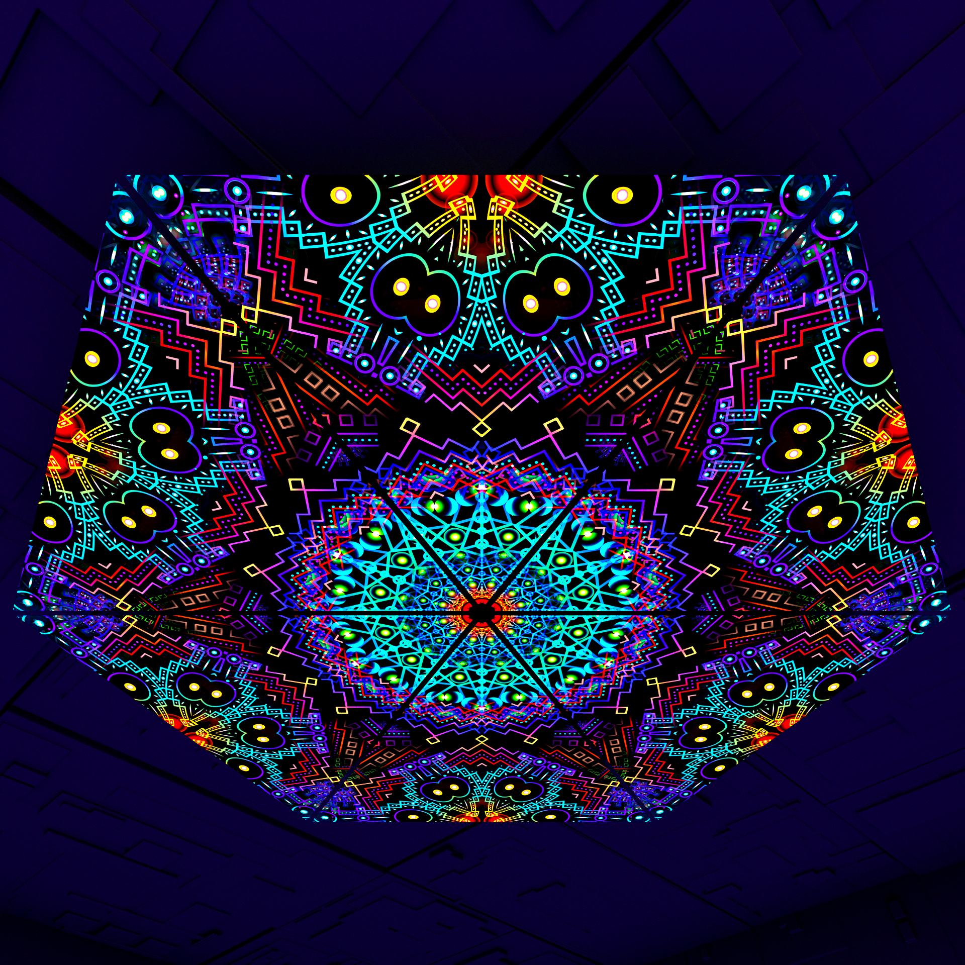 Katedra Triangle – TR01 – Psychedelic UV-Reactive Triangles Set – Psychedelic Party Decoration - Image 1
