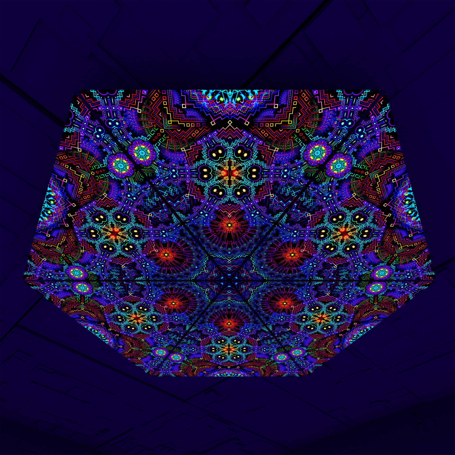 Katedra Triangle – TR03 – Psychedelic UV-Reactive Triangles Set – Psychedelic Party Decoration - Image 1