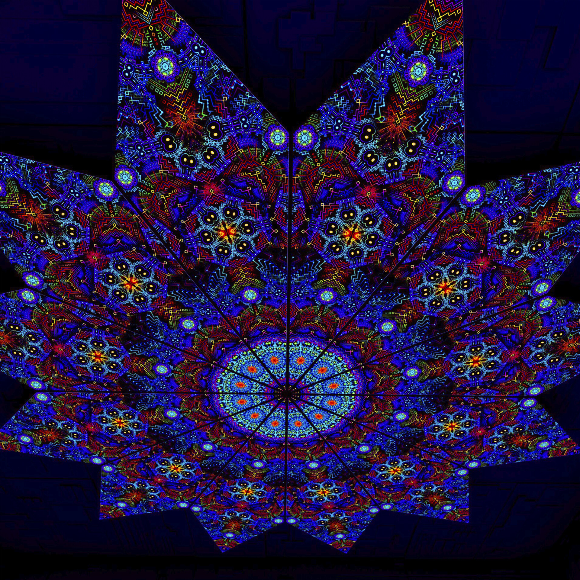 Katedra – Fractal2 – Psychedelic UV-Reactive Canopy – 12 petals set - Image 2