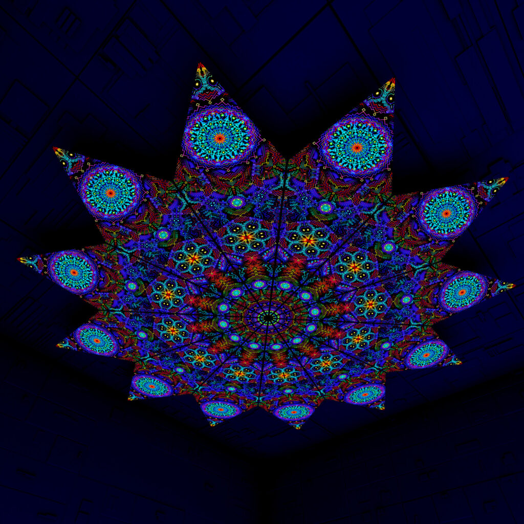 Katedra – Fractal1 – Psychedelic UV-Reactive Canopy – 12 petals set