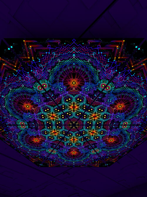 Katedra Triangle – TR02 – Psychedelic UV-Reactive Triangles Set – Psychedelic Party Decoration - Image 1