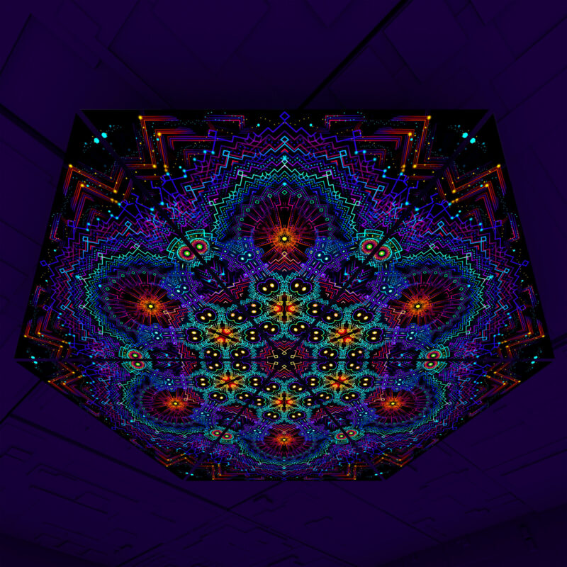 Katedra Triangle – TR02 – Psychedelic UV-Reactive Triangles Set – Psychedelic Party Decoration - Image 1