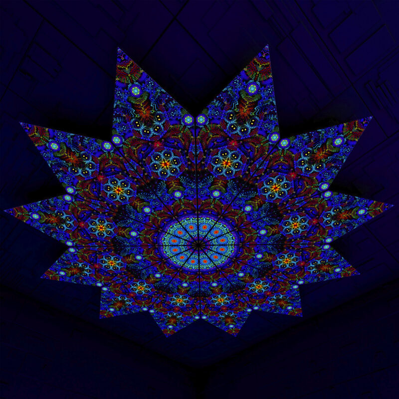 Katedra – Fractal2 – Psychedelic UV-Reactive Canopy – 12 petals set - Image 1