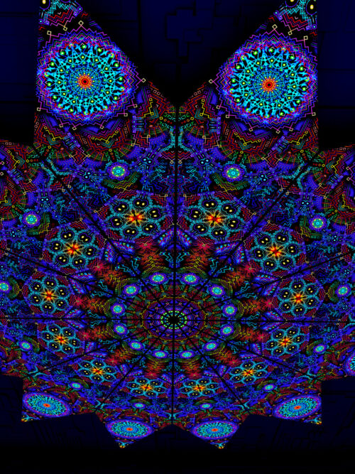Katedra – Fractal1 – Psychedelic UV-Reactive Canopy – 12 petals set - Image 3