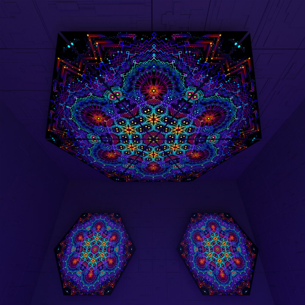 Katedra Triangle – TR02 – Psychedelic UV-Reactive Triangles Set – Psychedelic Party Decoration