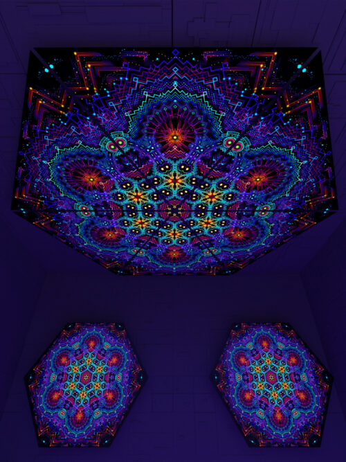 Katedra Triangle – TR02 – Psychedelic UV-Reactive Triangles Set – Psychedelic Party Decoration - Image 3