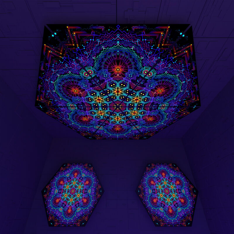 Katedra Triangle – TR02 – Psychedelic UV-Reactive Triangles Set – Psychedelic Party Decoration - Image 3