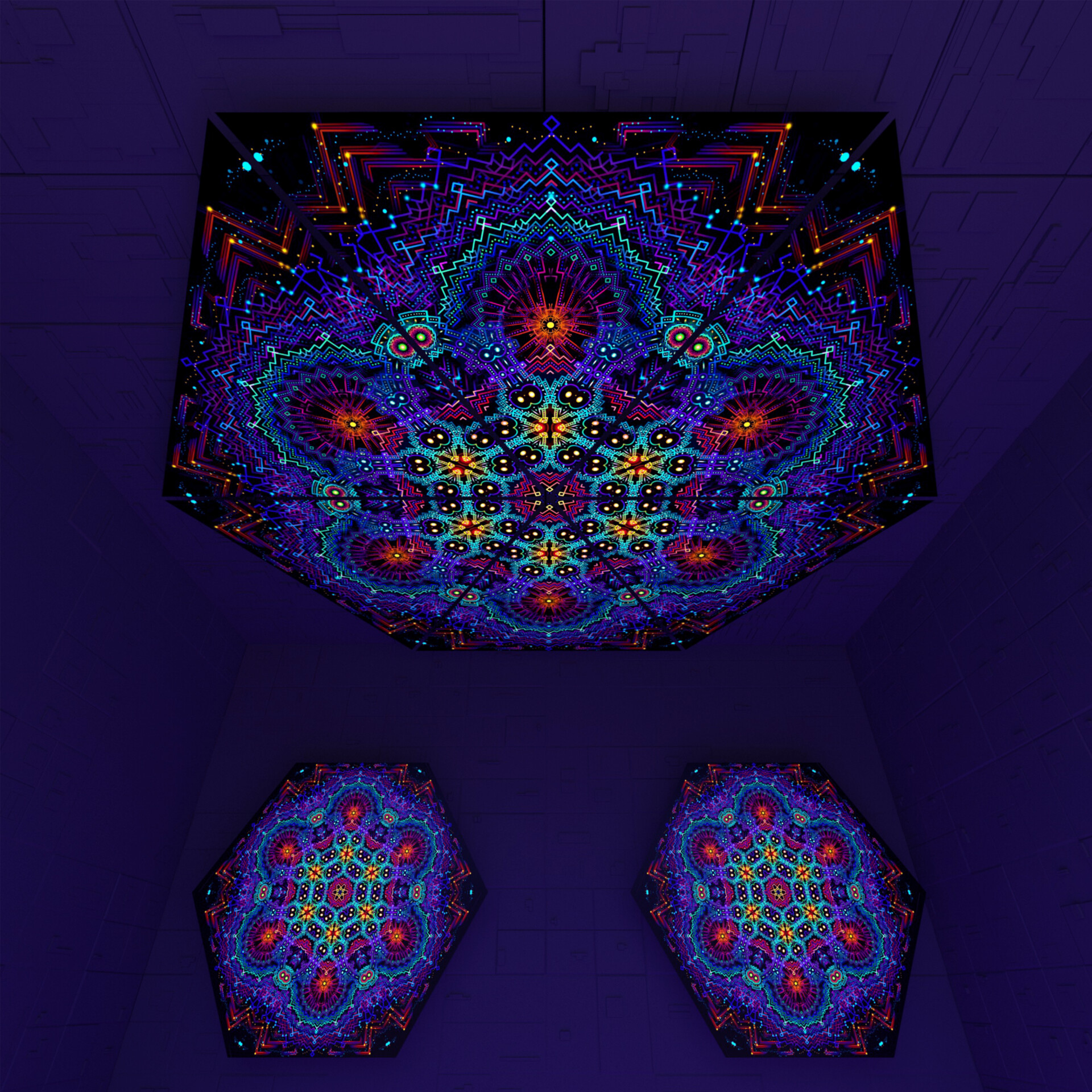 Katedra Triangle – TR02 – Psychedelic UV-Reactive Triangles Set – Psychedelic Party Decoration - Image 3