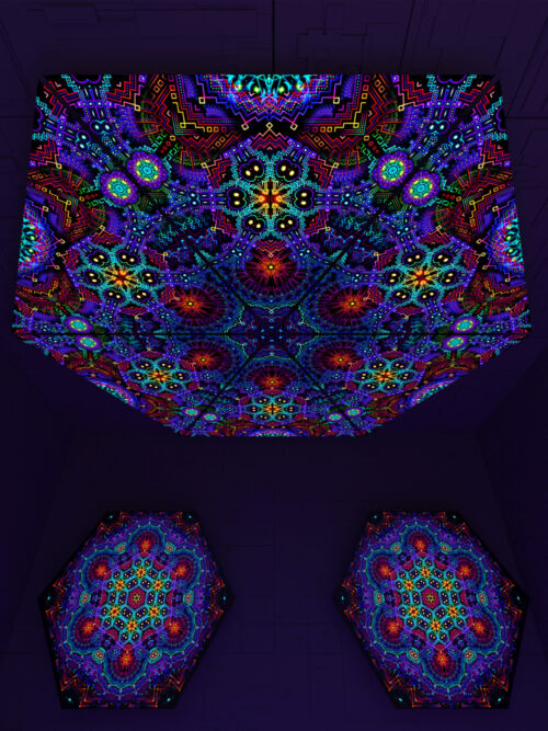 Katedra Triangle – TR03 – Psychedelic UV-Reactive Triangles Set – Psychedelic Party Decoration - Image 3