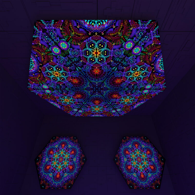 Katedra Triangle – TR03 – Psychedelic UV-Reactive Triangles Set – Psychedelic Party Decoration - Image 3