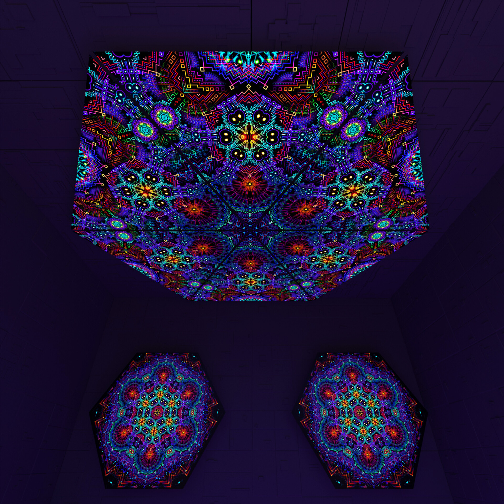 Katedra Triangle – TR03 – Psychedelic UV-Reactive Triangles Set – Psychedelic Party Decoration - Image 3