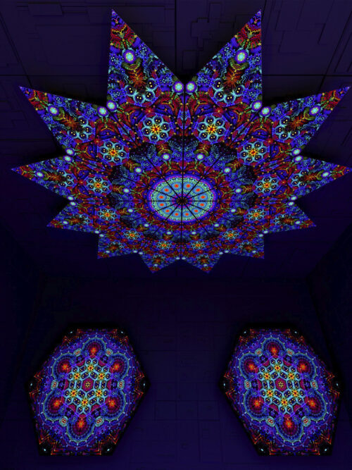 Katedra – Fractal2 – Psychedelic UV-Reactive Canopy – 12 petals set - Image 3