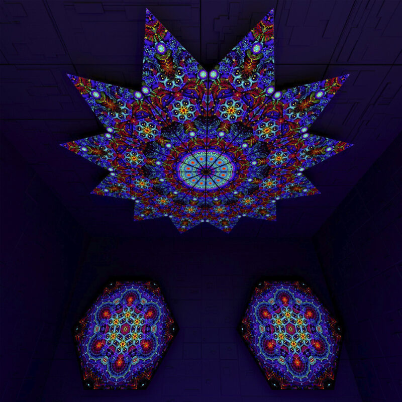 Katedra – Fractal2 – Psychedelic UV-Reactive Canopy – 12 petals set - Image 3