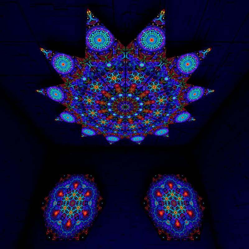 Katedra – Fractal1 – Psychedelic UV-Reactive Canopy – 12 petals set - Image 2